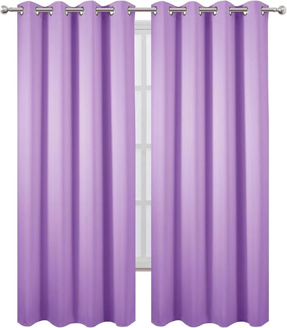 Blackout Curtains 52 x 120 Inch Long Lavender Curtains Set of 2 Panels Room - Image 2