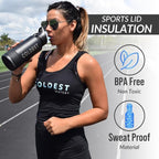 Coldest Insulated Water Bottle with Straw Lid - Stainless Steel Metal Insulated Bottle for Men & Women (Purple Glitter, 32 oz)