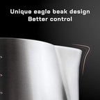 Milk Frothing Pitcher Steaming Pitchers Stainless Steel Milk/Coffee/Latte/Cappuccino Steam Pitchers Milk Jug Cup (600ml/20oz Set)