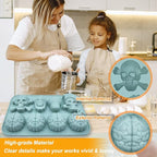 Halloween Chocolate Mold Silicone,2pcs Cavity Candy Gummy Mold with Skull and Brain for Baking Chocolate Jelly Gummy Desser