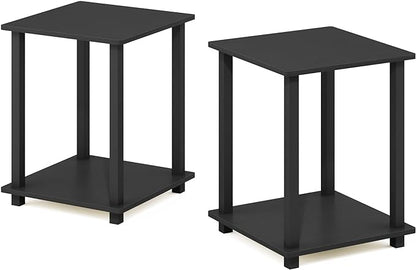 Furinno SIMPLISTIC Side Table Set of 2, 2-Tier Square Modern End Table - Image 6