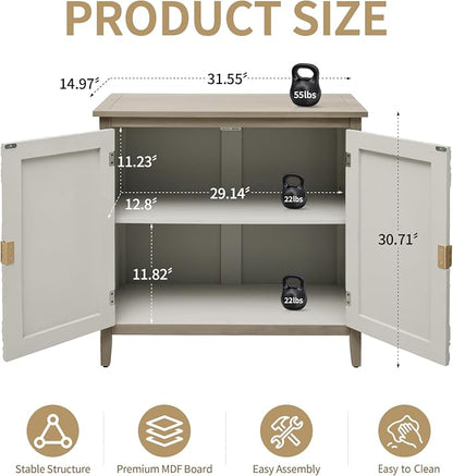 Vintage Accent Cabinet with Doors - Image 2