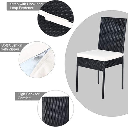 Tangkula 10 Pieces Wicker Patio Dining Set, Outdoor Rattan Table & Chairs Set - Image 7
