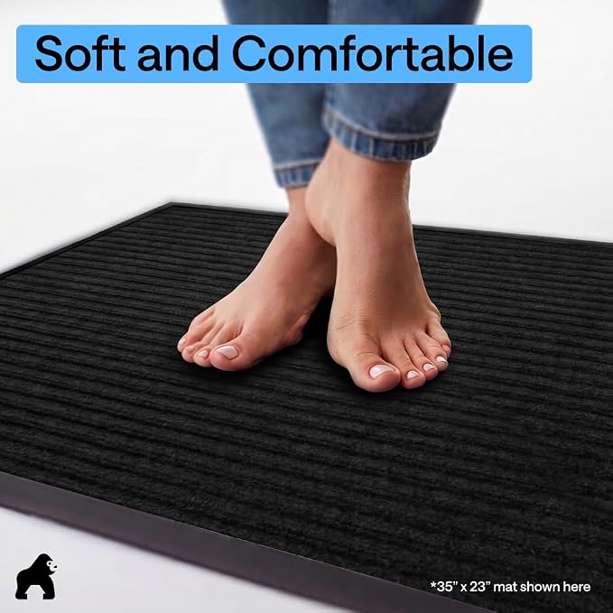 GORILLA GRIP Waterproof Traffic Guard Door Mat, 2 Pack Indoor Outdoor Durable - Image 8