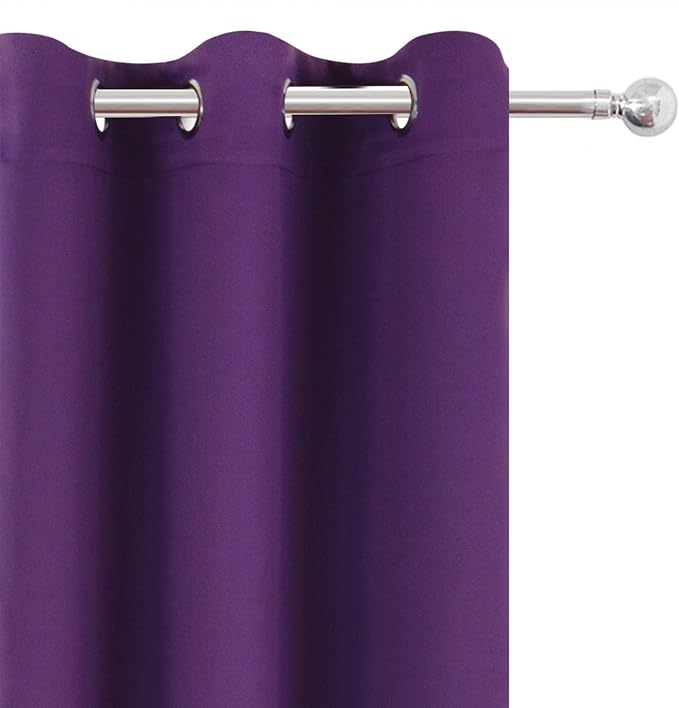 Blackout Curtains 52 x 90 Inch Long Purple Curtains Set of 2 Panels Room - Image 6