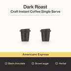 SATURNBIRD Express Instant Coffee, Latte & Americano Flavor Mix—Dark Roast, Instant Cold Brew Iced Coffee, Freeze Dried Arabica Powder, 24 Single Serve Coffee Packets for Traveling Camping Home