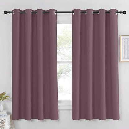 NICETOWN Blackout Dry Rose Curtain 63 inches Long by NICETOWN