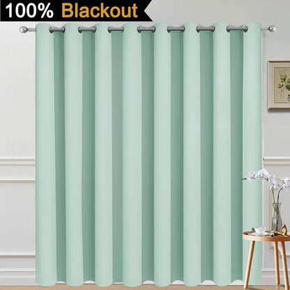 Yakamok Aqua 100% Blackout Patio Door Curtain Panels W100 x L84, 1 Panel | - Image 2