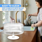 Acrylic Cake Stand with Lid – Multifunctional Cake Holder with Cover, Covered Pie Plate with Lid, Elegant Cake Stand with Dome Lid, Panera de Vidrio Cristal para Mesa - 8.07 in × 9.65 in