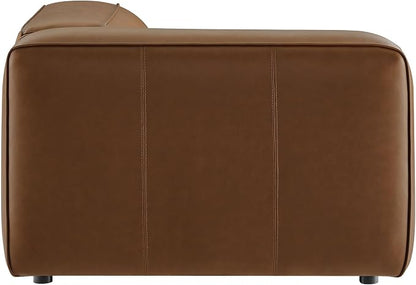 Modway Auren Vegan Leather Left Modular Armchair in Coffee - Image 6