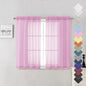 Light Pink Sheer Curtains 45 Inch Length 2 Panels, Airy Voile Curtains by Lecloud