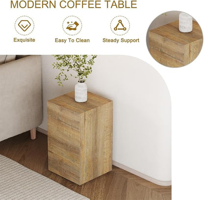 End Table, Side Table Living Room Table, Modern Sofa Couch Tables, Faux Marble - Image 4