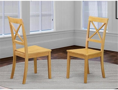 East West Furniture BOC-OAK-W Boston Kitchen Dining Chairs - Image 2