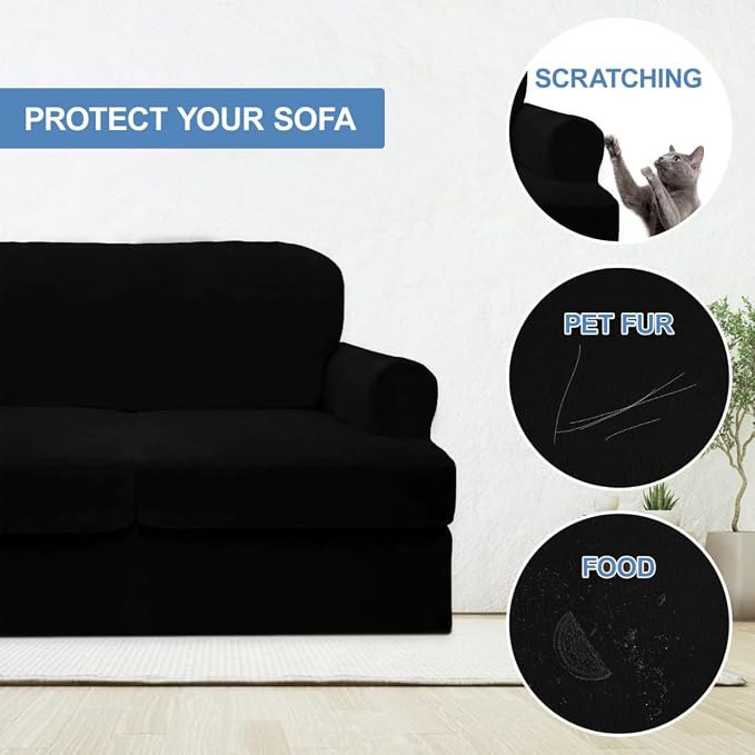 CUCRAF Cushion Sofa Cover 3 Piece Slipcovers, Soft Thick Velvet Couch Cover - Image 4
