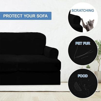 CUCRAF Cushion Sofa Cover 3 Piece Slipcovers, Soft Thick Velvet Couch Cover - Image 4