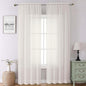 Ivory Sheer Curtains 90 Inches Long 2 Panels, Elegant Light Filtering Voile by Lecloud