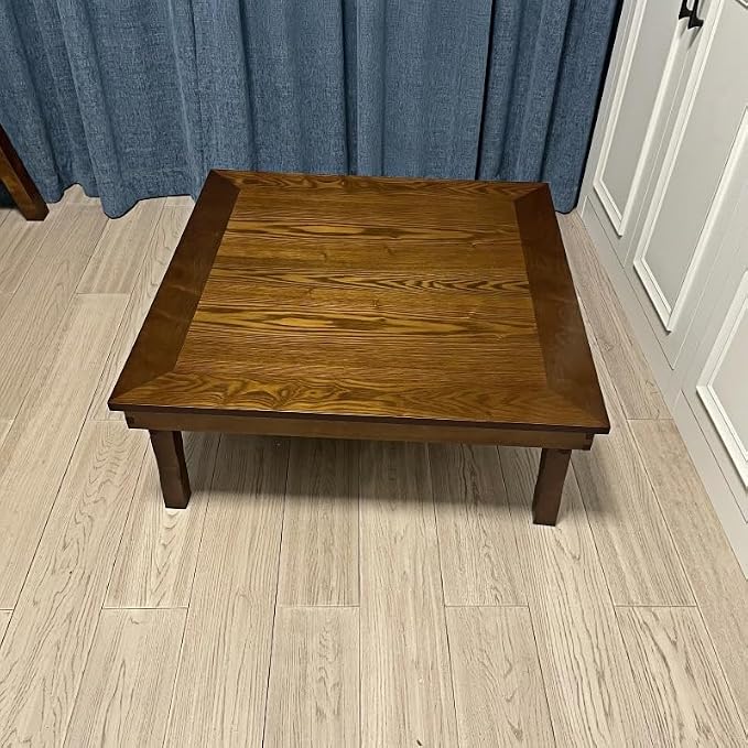 Rustic Wooden Korean Coffee Table Folding Legs 24 x 24 inches - Image 4