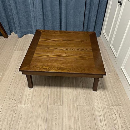 Rustic Wooden Korean Coffee Table Folding Legs 24 x 24 inches - Image 4