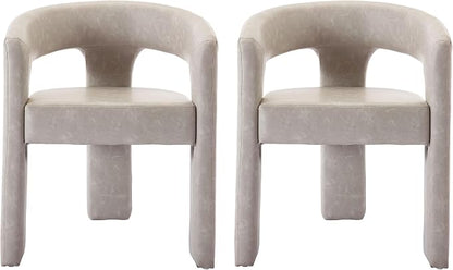 VESCASA Faux Leather Barrel Dining Chair by VESCASA