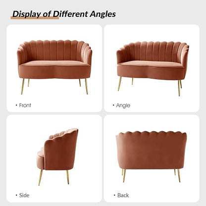 HULALA HOME Modern Velvet Loveseat Sofa - Image 5