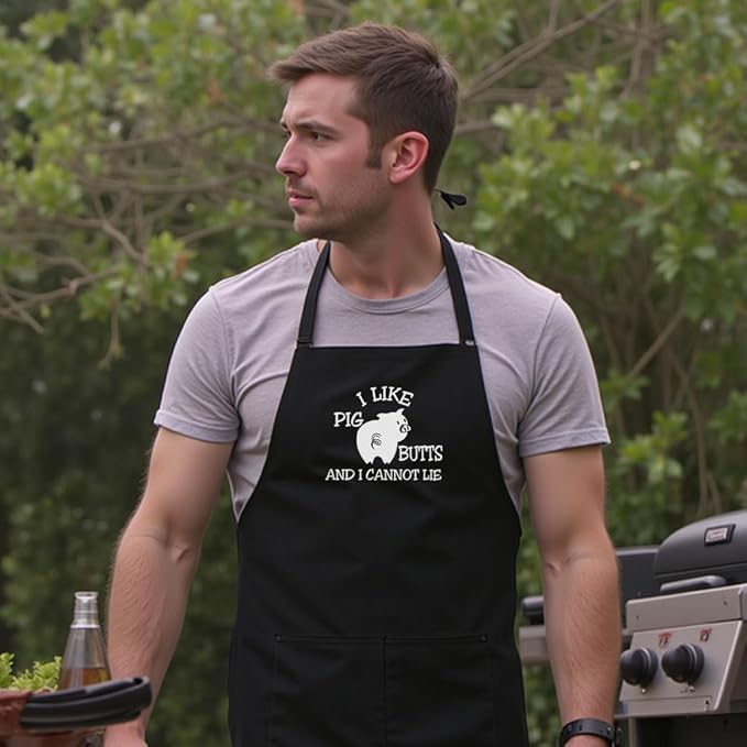 Personalized Chef Apron for Men, Custom Embroidered Design, Professional Kitchen Cooking BBQ Grilling for Dad, Decorated in USA