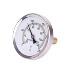 MEASUREMAN Hot Water Bi-Metal Thermometer, 2-1/2" Dial, 1-3/4" Lead-Free Brass Stem, Range 0-250 deg F/-20-120 deg C, 2% Accuracy, Adjustable, 1/2" NPT Back Mount（2 Pack