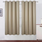 Blackout Curtains 66 x 72 Inch Long Beige Curtains Set of 2 Panels Room by Lemomo