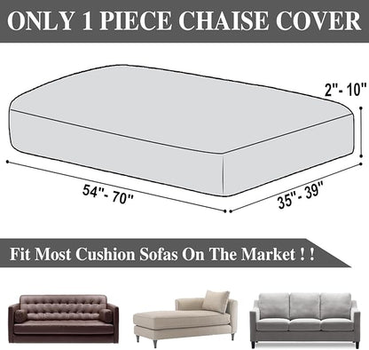 LA MEACK Couch Cushion Cover Chaise Lounge Cover Washable Separate Seat Chaise - Image 6