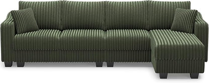 Belffin Sectional Couch with L-Shape Chaise L Shaped Couch with Ottoman - Image 8