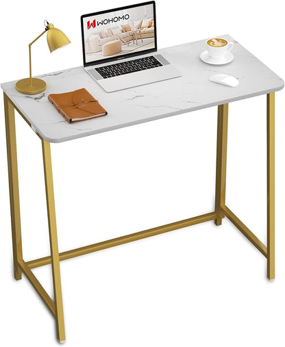 WOHOMO Folding Desk, Small Writing Desk 39.4", Space-Saving Foldable Laptop by WOHOMO