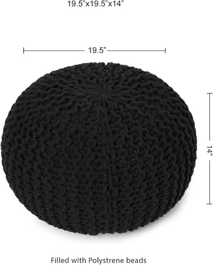 REDEARTH Round Pouf Foot Stool Ottoman - Image 3