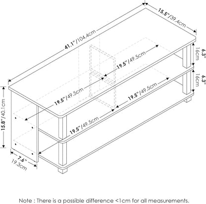 Furinno Sully TV Stand, 3-Tier Rectangular Entertainment Center - Image 3