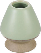 HARFINGTON Ceramic Chasen Stand 66mm Matcha Whisk Holder Teas Set Whisks Stand Traditional Matcha Tea Chasen Holder Tea Set Accessories for Tea Tasting, Gray Green