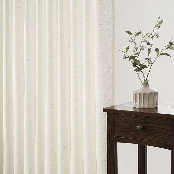 Topfinel 102 Inch Curtains 1 Panels Set, Two Packs Pinch Pleat Back Tab Linen - Image 5