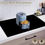 120"x24"(305cmx60cm) Large Silicone Kitchen Counter Mat, Heat Resistant Non-Slip Countertop Protector, Waterproof Multipurpose Mat for Kitchen Island, Black
