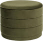 23" Upholstered Round Velvet Ottoman by CAIPINFUL