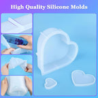 KISREL Large Heart Resin Mold, Heart Shaped Silicone Molds for Epoxy Resin, Large Molds for Flower Preservation, Deep Pour Mold for Furniture Decoration, DIY Wedding Bouquets, Valentine's Day Gifts