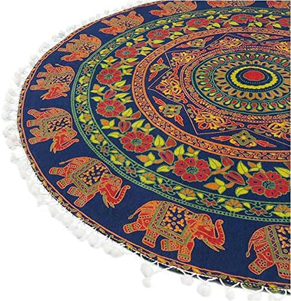 Mandala Floor Pillow Cover Meditation Cushion Seating Throw Hippie Round - Image 9