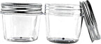 novelinks 4 Ounce Clear Plastic Jars Containers With Screw On Lids - Refillable Round Empty Plastic Slime Storage Containers for Kitchen & Household Storage - BPA Free (40 Pack)