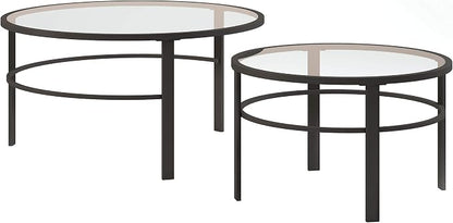 Henn&Hart Round Nested Coffee Table in Blackened Bronze, Coffee Table coffee by HennHart