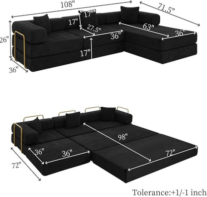 HANXIN 108" Modular Sectional Sofa, Futon Convertible Sofa Bed, Oversized - Image 2