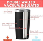 25 Pack 20oz Tumbler Vacuum Insulated Travel Mug with Lids, Stainless Steel Double Wall Bulk Cup for Home, Office, Outdoor Suitable for Vehicle Cup Holders Black