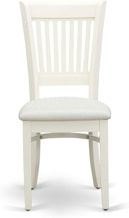 East West Furniture ANVA5-LWH-C 5 Piece Dining Room Table Set Includes a Round - Image 5