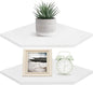 Homode Corner Shelf Wall Mount, Cable Box, 2 Tier Wood Hanging Storage Shelf by Homode
