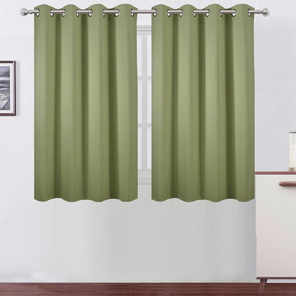 Sage Green Thermal Blackout Curtains/52 x 45 Inch/Set of 2 Panels Room by Lemomo