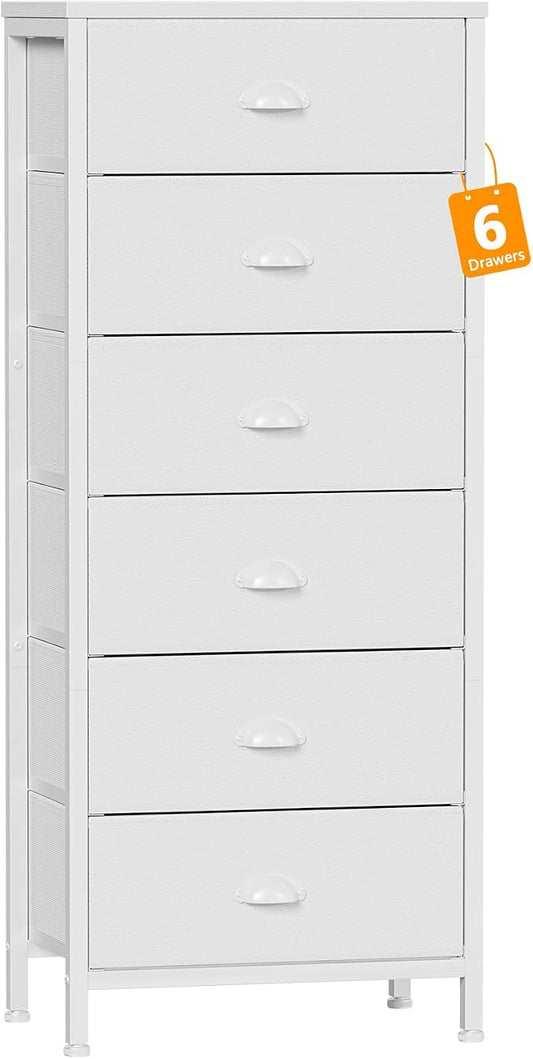 Furnulem White Tall Dresser for Bedroom, Vertical Storage Tower Unit and End by Furnulem