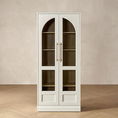 mopio Blake Tall Display Cabinet, Kitchen Buffet Pantry Cupboard, Trophy by MopioInc