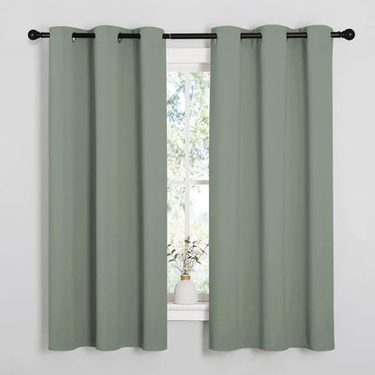 NICETOWN Sage Green Nursery Essential Thermal Insulated Solid Grommet Top - Image 2