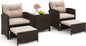 Tangkula 5 Pieces Patio Conversation Set, PE Wicker Rattan Outdoor Furniture Set by TANGKULA