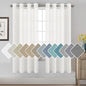 H.VERSAILTEX Natural Linen Semi Sheer Curtains Soft Semi Sheer Curtain Panels by HVERSAILTEX